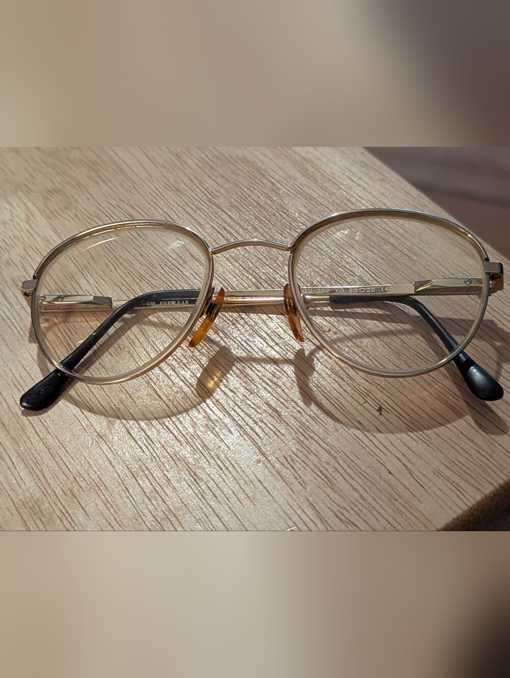 Guess GU 302 YG 50-20-140 Gold Metal Full Rim Eyeglasses Frame with Lens w/Case